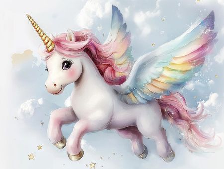Fototapeta na flizelinie Tęczowy jednorożec