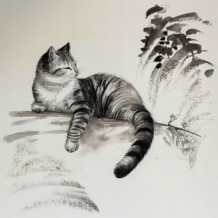 Obraz na płótnie canvas - Pasiasty kocurek