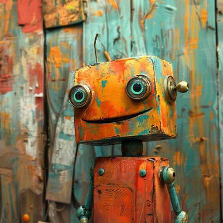 Obraz na płótnie canvas - R3 - Radosny Rudy Robot ☺