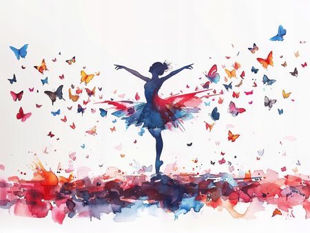 Obraz na płótnie canvas - Baletnica z motylami
