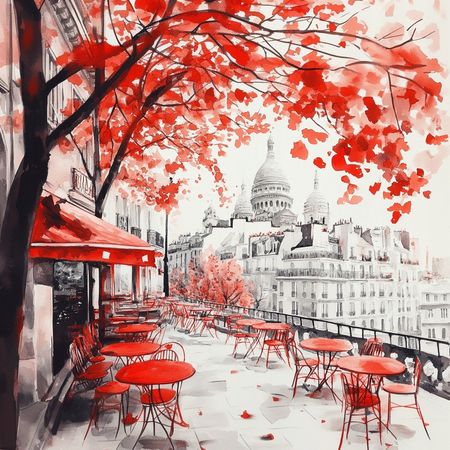 Obraz na płótnie canvas - Paryska kawiarenka