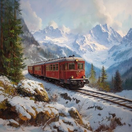 Obraz na płótnie canvas - Pociągiem przez Alpy