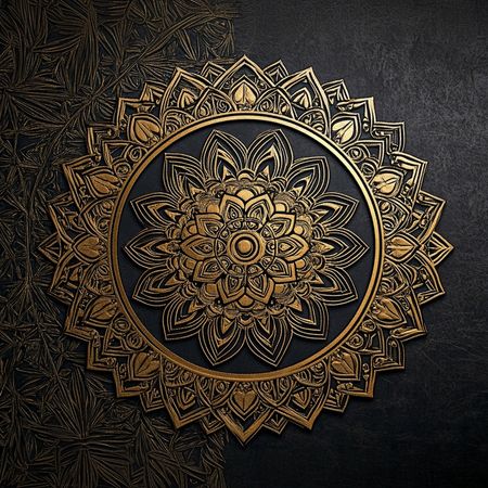 Obraz na płótnie canvas - Czarno-złota mandala