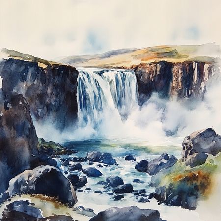 Obraz na płótnie canvas - Wodospad