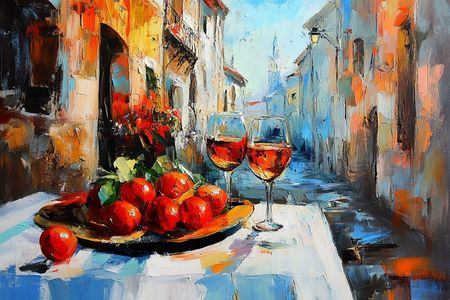 Obraz na płótnie canvas - Martwa natura z winem