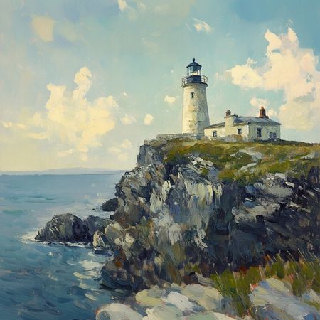 Obraz na płótnie canvas - Światełko na klifie