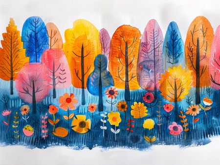 Obraz na płótnie canvas - Kolorowy las