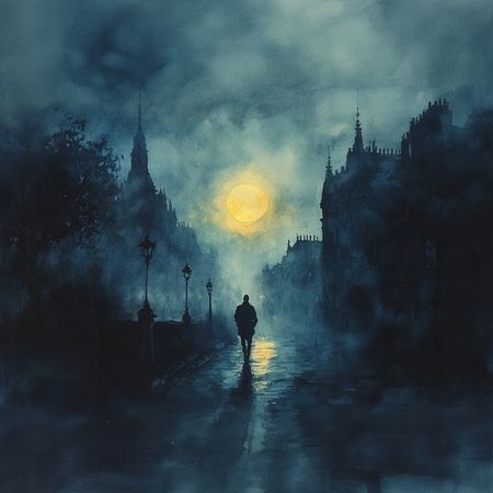 Obraz na płótnie canvas - Nocny spacerowicz