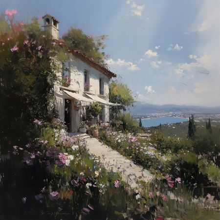 Obraz na płótnie canvas - Dom na wzgórzu