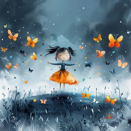 Obraz na płótnie canvas - Tańcząca z motylami