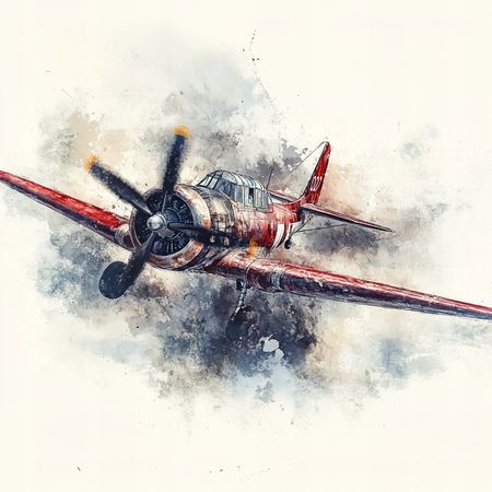 Obraz na płótnie canvas - Czerwony samolot