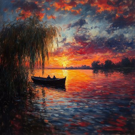 Obraz na płótnie canvas - Wieczór na rybach