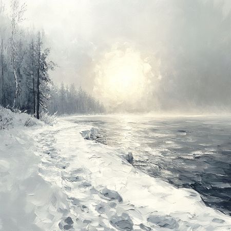 Obraz na płótnie canvas - Mroźny poranek na plaży