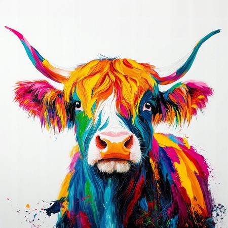 Obraz na płótnie canvas - Tęczowa krowa