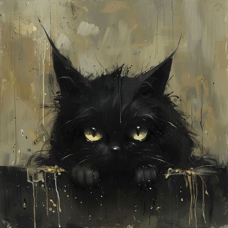 Obraz na płótnie canvas - Czarny kociak