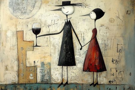 Obraz na płótnie canvas - Miłość i lampka wina