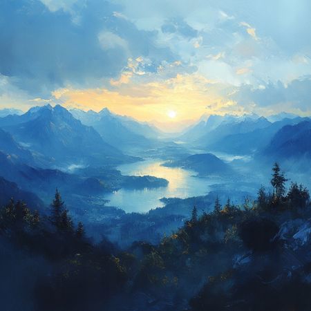 Obraz na płótnie canvas - Jezioro w wysokich górach