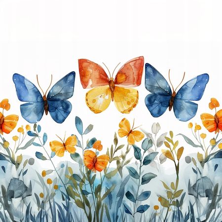 Obraz na płótnie canvas - Trzy duże motyle (i kilka małych) ☺