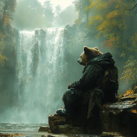 Obraz na płótnie canvas - Misiek na szlaku