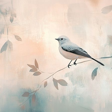 Obraz na płótnie canvas - Ptaszek na gałęzi