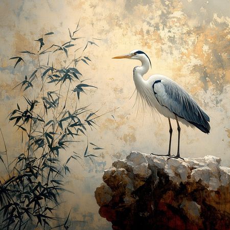Obraz na płótnie canvas - Czapla
