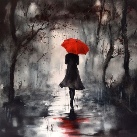 Obraz na płótnie canvas - Spacer w deszczu