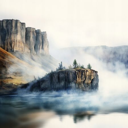 Obraz na płótnie canvas - Mglisty pejzaż z dalekiej Północy