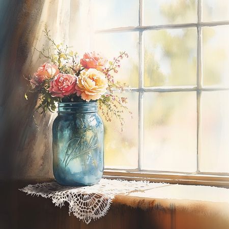 Obraz na płótnie canvas - Okno u babci