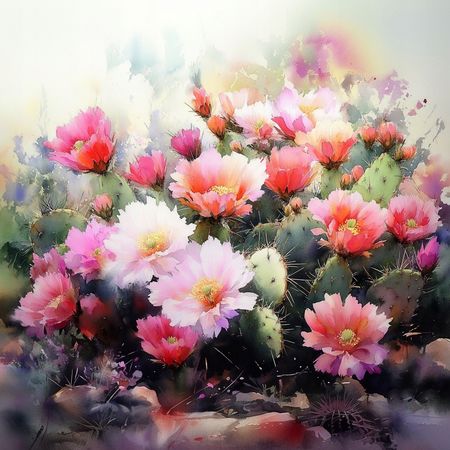 Obraz na płótnie canvas - Kwitnąca opuncja