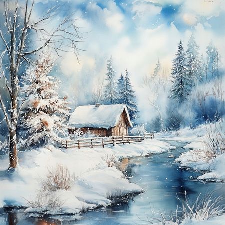 Obraz na płótnie canvas - Krajobraz w bieli