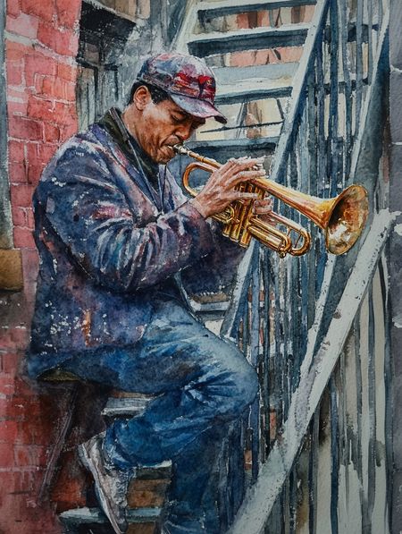 Obraz na płótnie canvas - Trębacz z Brooklynu