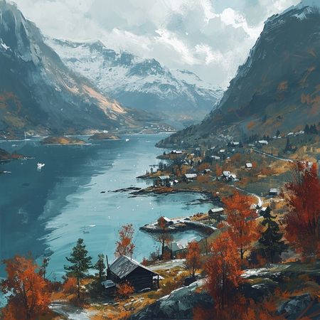 Obraz na płótnie canvas - Jesienna Norwegia