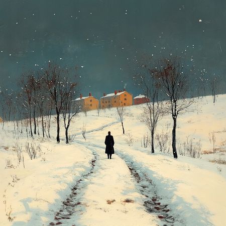 Obraz na płótnie canvas - Zimowy powrót do domu