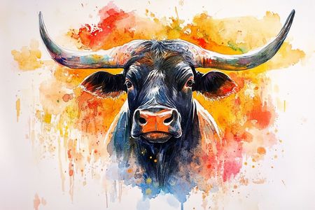 Obraz na płótnie canvas - Kolorowy byk