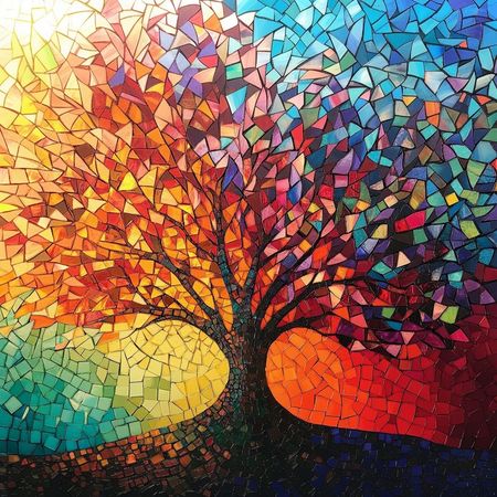 Obraz na płótnie canvas - Mozaikowe drzewko