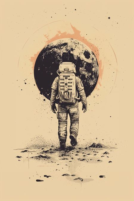 Obraz na płótnie canvas - Księżycowa podróż