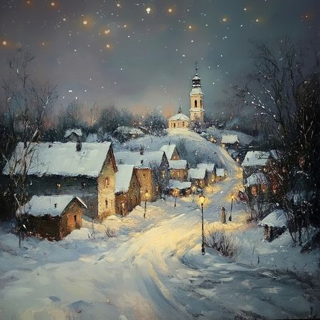 Obraz na płótnie canvas - Noc zimowa