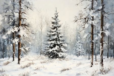 Obraz na płótnie canvas - Las uśpiony zimą