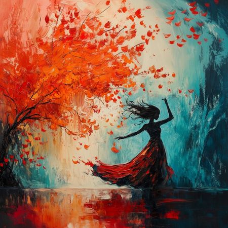 Obraz na płótnie canvas - Taniec z jesienią