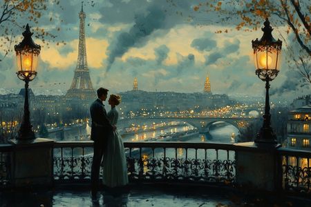 Obraz na płótnie canvas - Romantyczny wieczór w Paryżu