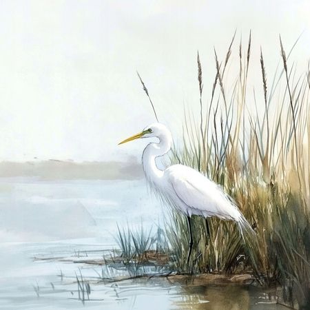 Obraz na płótnie canvas - Biała czapla