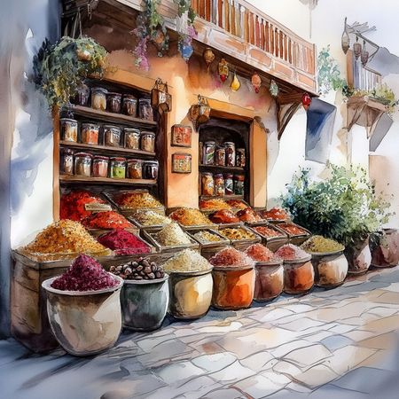 Obraz na płótnie canvas - Marokański sklep z przyprawami