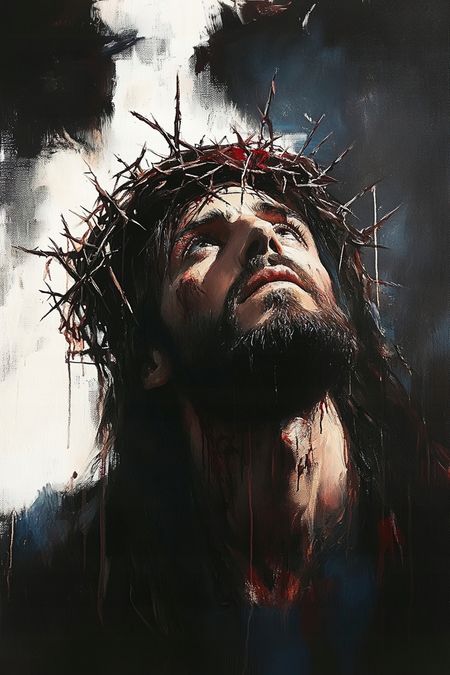 Obraz na płótnie canvas - Jezus z koroną cierniową