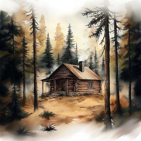 Obraz na płótnie canvas - Dom w głębi lasu