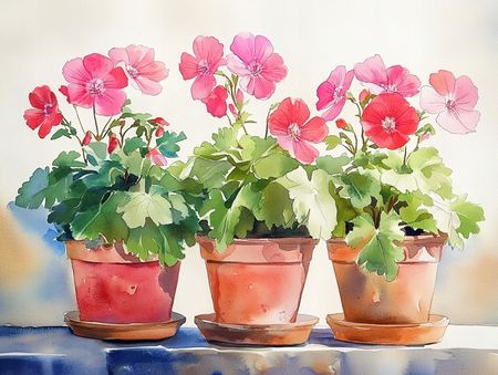 Obraz na płótnie canvas - Czerwone pelargonie