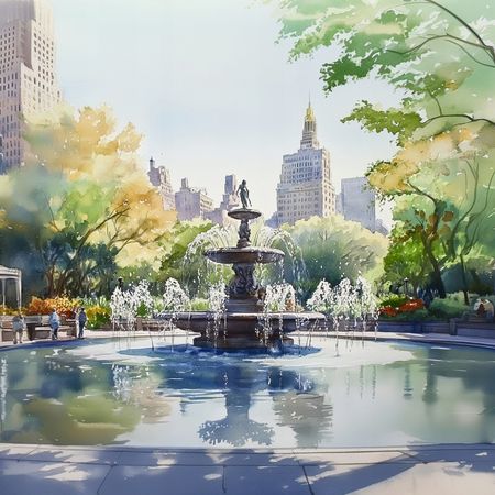 Obraz na płótnie canvas - Fontanna w Central Parku