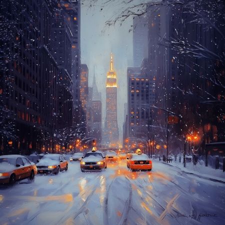 Obraz na płótnie canvas - Zima w wielkim mieście