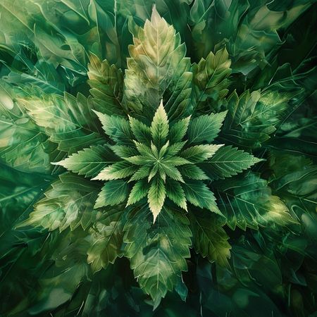 Obraz na płótnie canvas - Mandala liść konopii