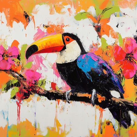 Obraz na płótnie canvas - Kolorowy tukan