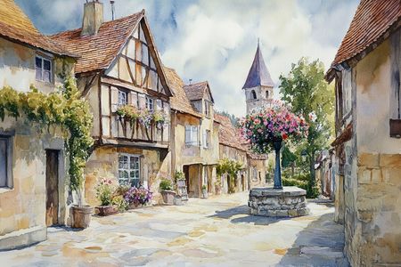 Obraz na płótnie canvas - Romantyczna uliczka w Prowansji